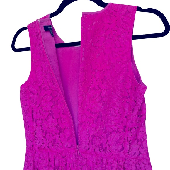 NWOT J. Crew Lace Hot Pink Peplum Sleeveless Top 00 XSmall - Picture 5 of 8
